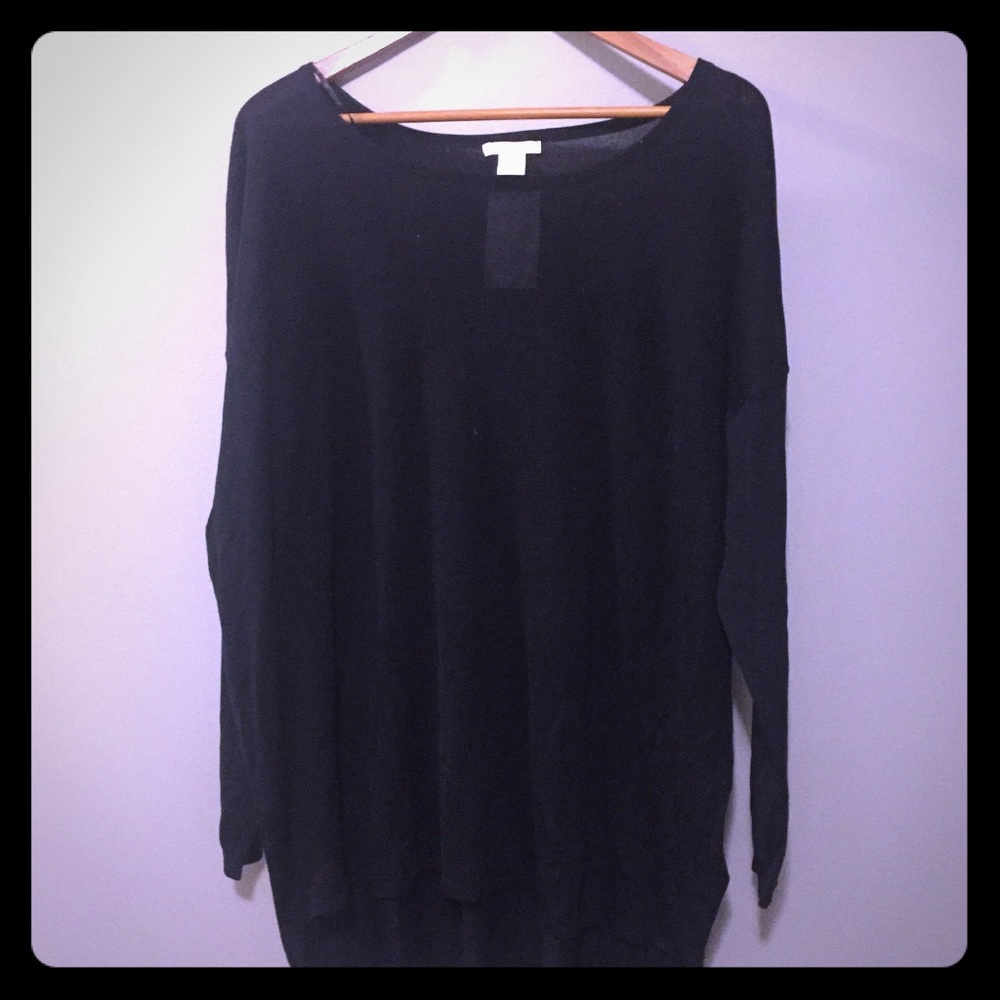Black sheer knit top